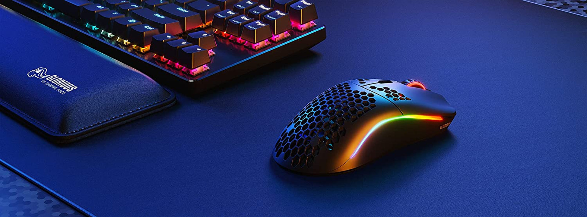 Model O Wireless Gaming Mouse - Lightweight 69G Honeycomb Design, RGB Lighting, Ambidextrous, Lag-Free 2.4GHz Wireless Connectivity, Up to 71 Hours Battery Life - Matte Black